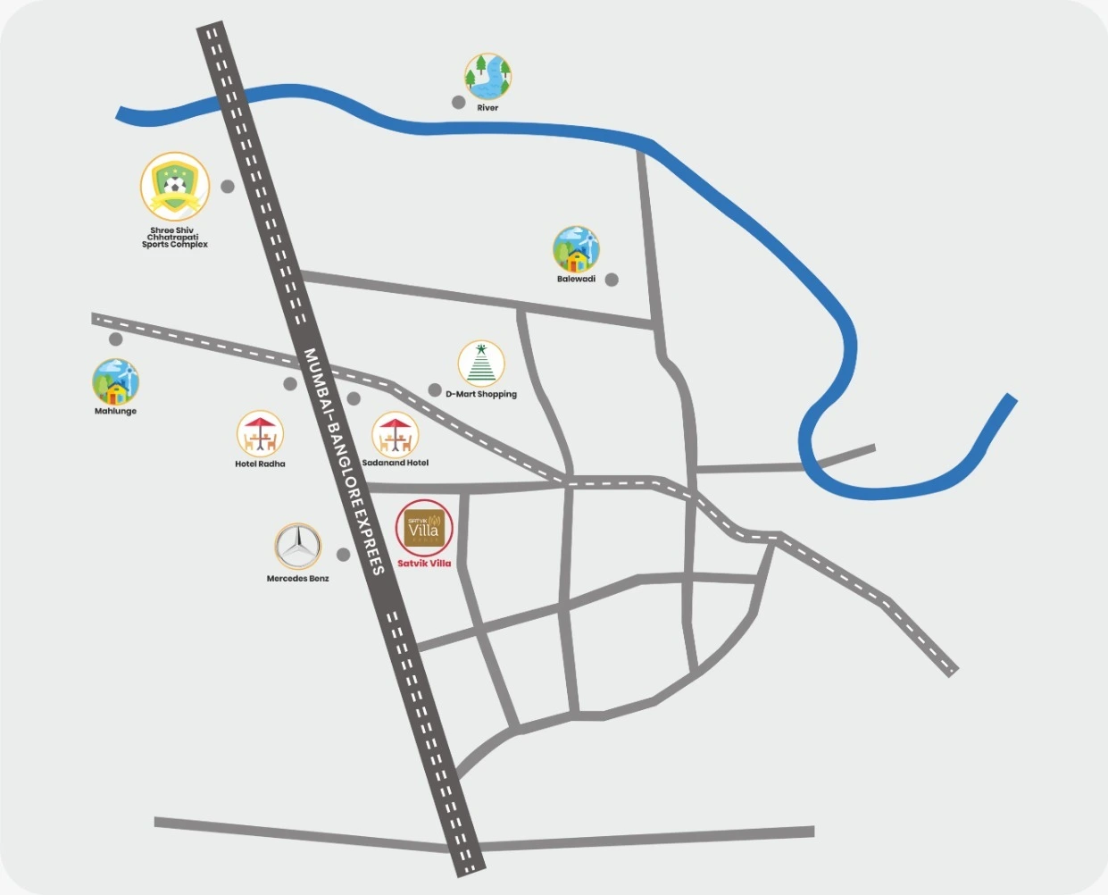 Satvik Villa Location Map - Baner Pune Near IT Hubs